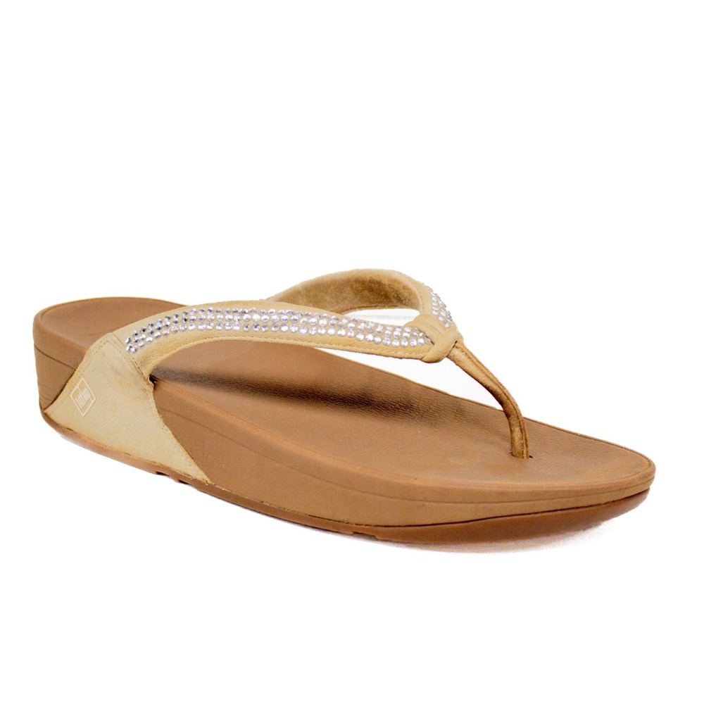 Fitflop Brown and White Sandals with Sparkle